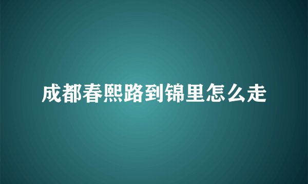 成都春熙路到锦里怎么走