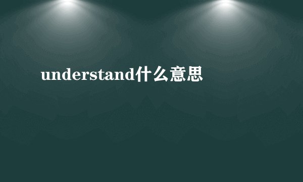 understand什么意思