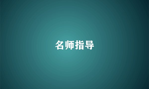 名师指导