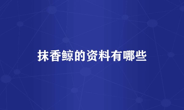 抹香鲸的资料有哪些