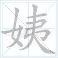 姨字的笔顺笔画顺序
