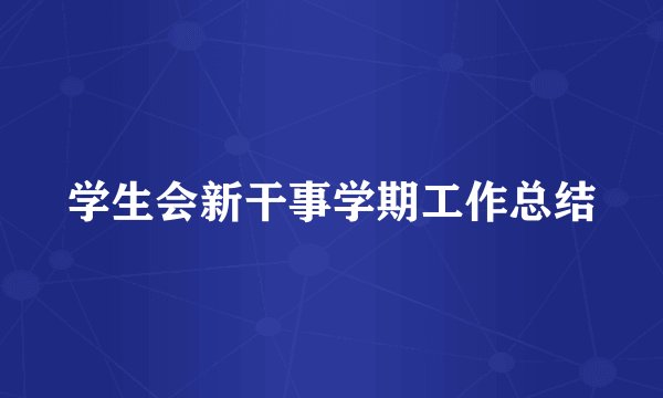 学生会新干事学期工作总结