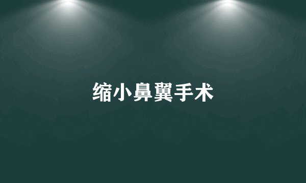 缩小鼻翼手术