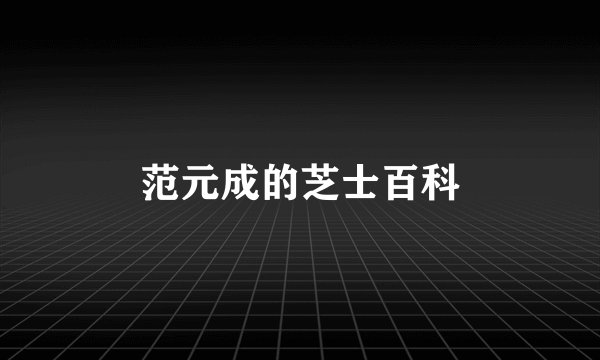 范元成的芝士百科