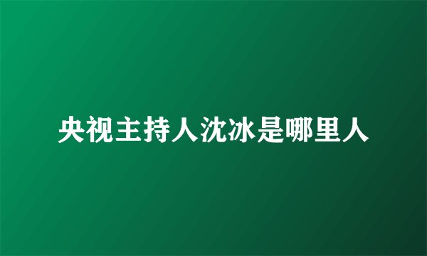央视主持人沈冰是哪里人