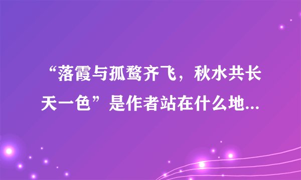 “落霞与孤鹜齐飞，秋水共长天一色”是作者站在什么地方看到的景象（）