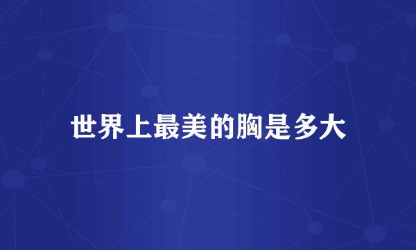 世界上最美的胸是多大
