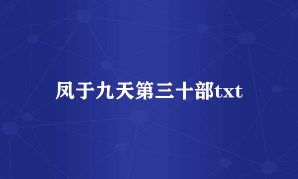 凤于九天第三十部txt