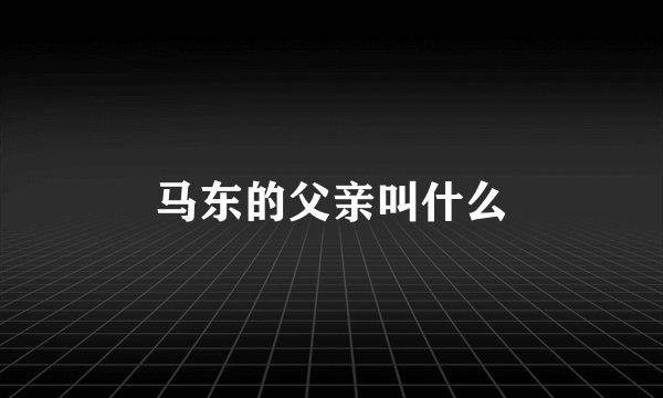 马东的父亲叫什么