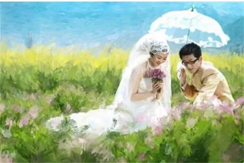 油画婚纱照 怎么挂才能更显幸福