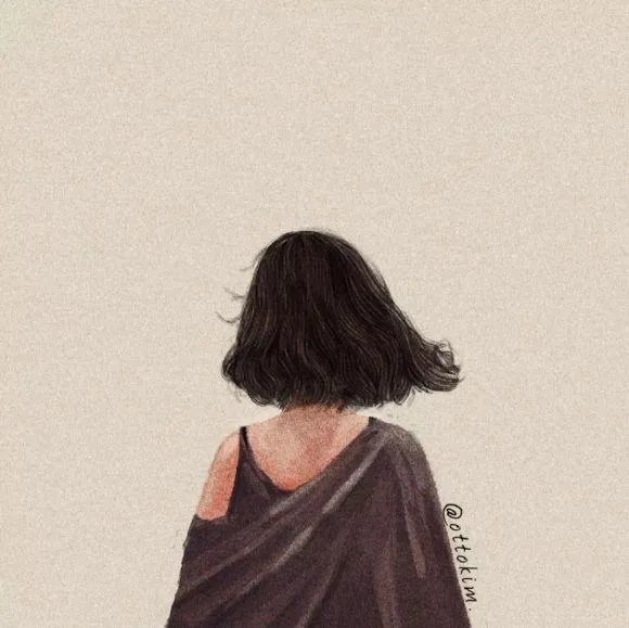 有没有唯美好看的女生背影插画图片?