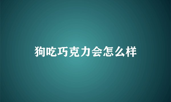 狗吃巧克力会怎么样