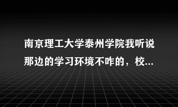 南京理工大学泰州学院我听说那边的学习环境不咋的，校内的学生素质较差真的吗？