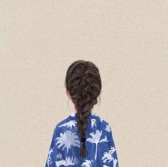 有没有唯美好看的女生背影插画图片?