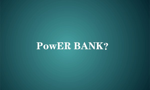 PowER BANK？