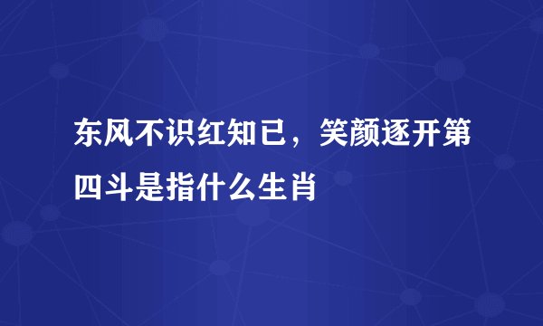 东风不识红知已，笑颜逐开第四斗是指什么生肖