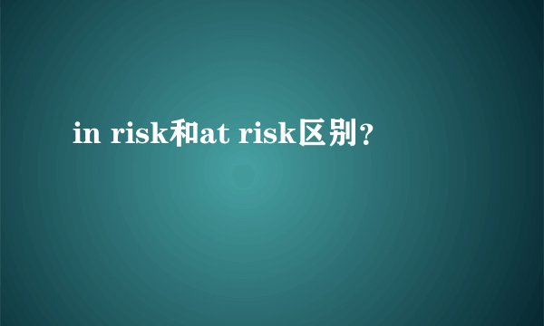 in risk和at risk区别？