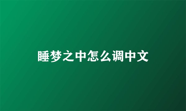 睡梦之中怎么调中文