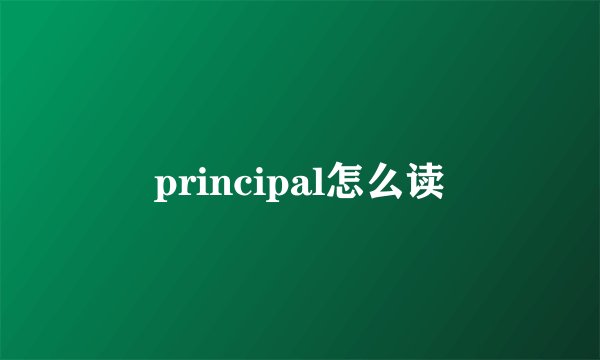 principal怎么读