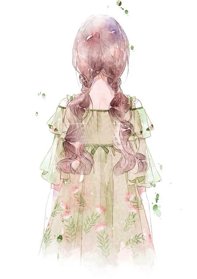 有没有唯美好看的女生背影插画图片?