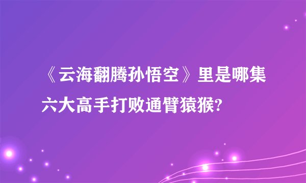 《云海翻腾孙悟空》里是哪集六大高手打败通臂猿猴?