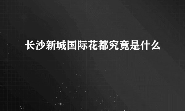 长沙新城国际花都究竟是什么