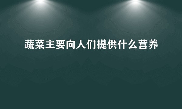 蔬菜主要向人们提供什么营养