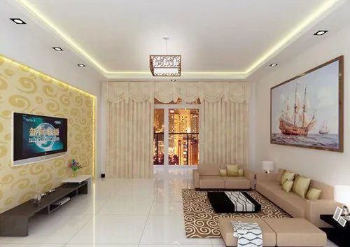 客厅石膏线效果图 简单又好看
