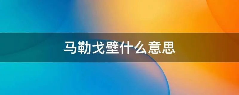 马勒戈壁什么意思