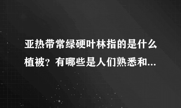 亚热带常绿硬叶林指的是什么植被？有哪些是人们熟悉和常见的呢？