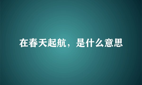 在春天起航，是什么意思