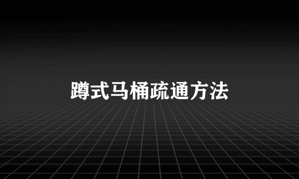 蹲式马桶疏通方法