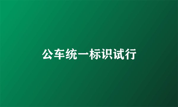 公车统一标识试行