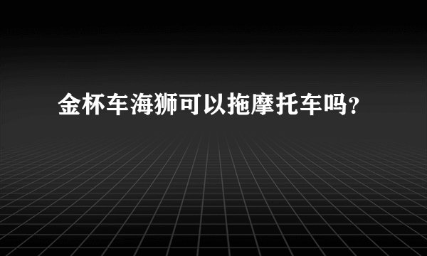 金杯车海狮可以拖摩托车吗？