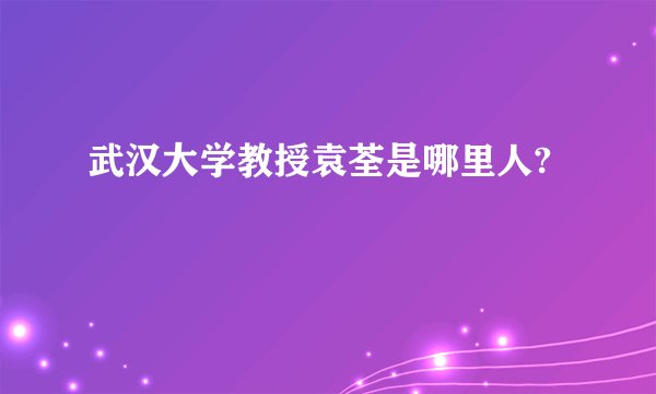 武汉大学教授袁荃是哪里人?