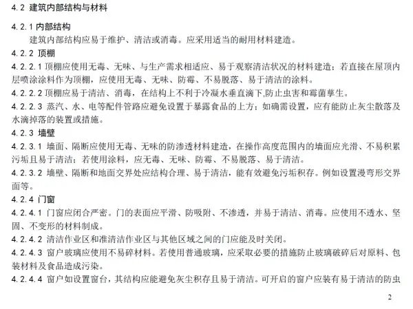 食品厂装修标准