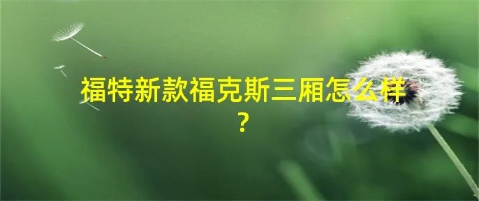 福特新款福克斯三厢怎么样?