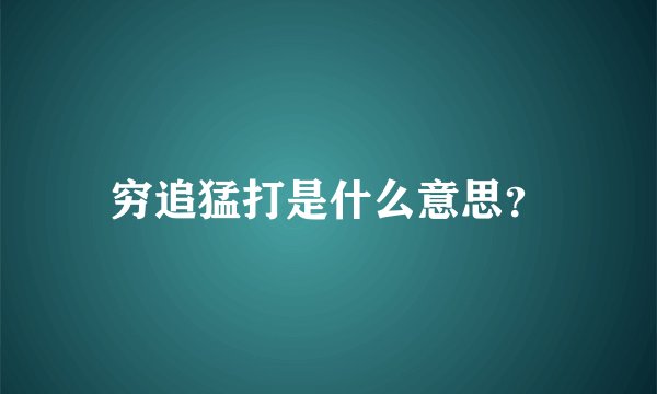 穷追猛打是什么意思？