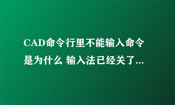 CAD命令行里不能输入命令是为什么 输入法已经关了 命令行里无法显示输入的东西