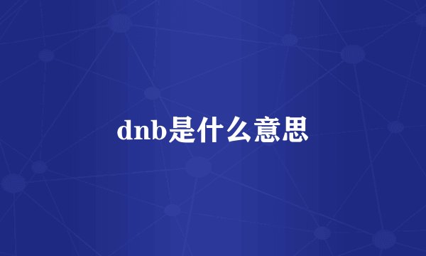 dnb是什么意思