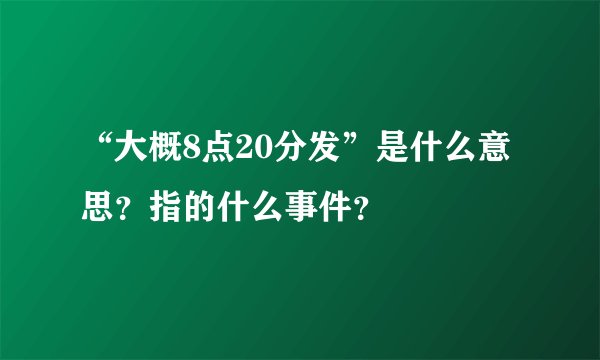 “大概8点20分发”是什么意思？指的什么事件？
