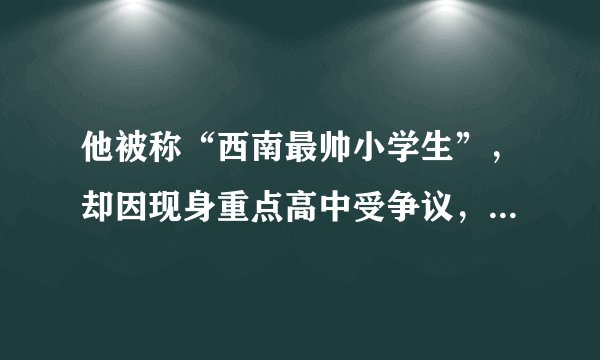 他被称“西南最帅小学生”，却因现身重点高中受争议，网称九漏鱼