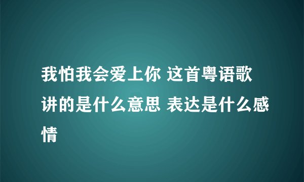 我怕我会爱上你 这首粤语歌讲的是什么意思 表达是什么感情