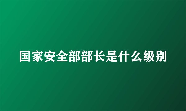 国家安全部部长是什么级别