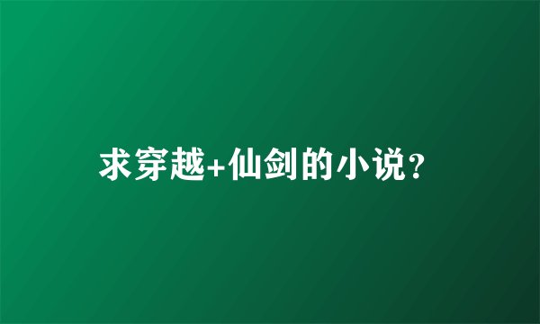 求穿越+仙剑的小说？