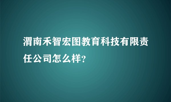 渭南禾智宏图教育科技有限责任公司怎么样？