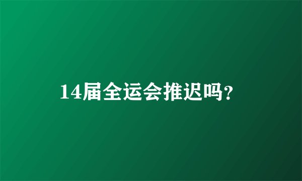 14届全运会推迟吗？