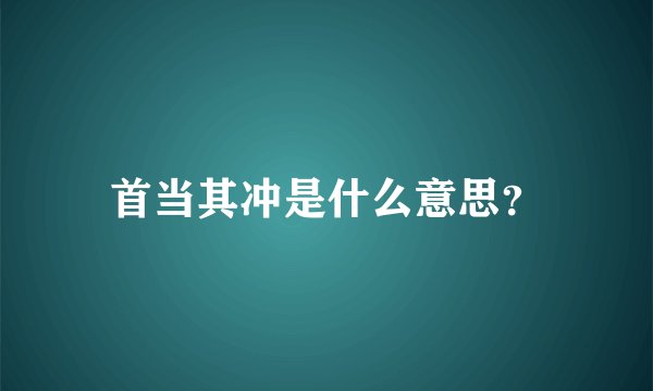 首当其冲是什么意思？