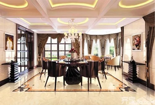 客厅地面拼花装修效果图 欧式装修让空间高端大气上档次