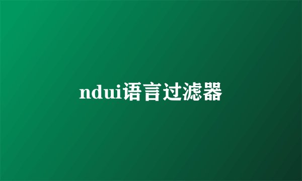 ndui语言过滤器